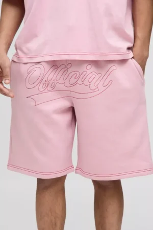Oversized Official Contrast Stitch Short