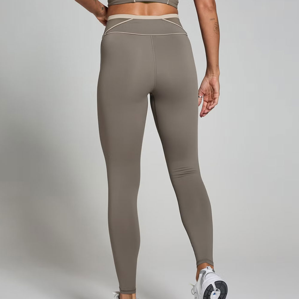 Contrast Texture Leggings – Espresso - Image 2