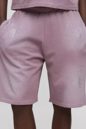 Plus Loose Fit Acid Wash Jersey Shorts (Copy)