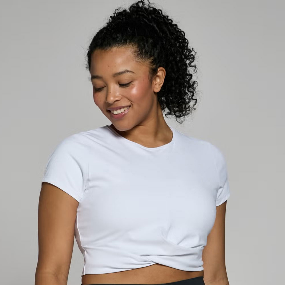 Short Sleeve Crop Top – White